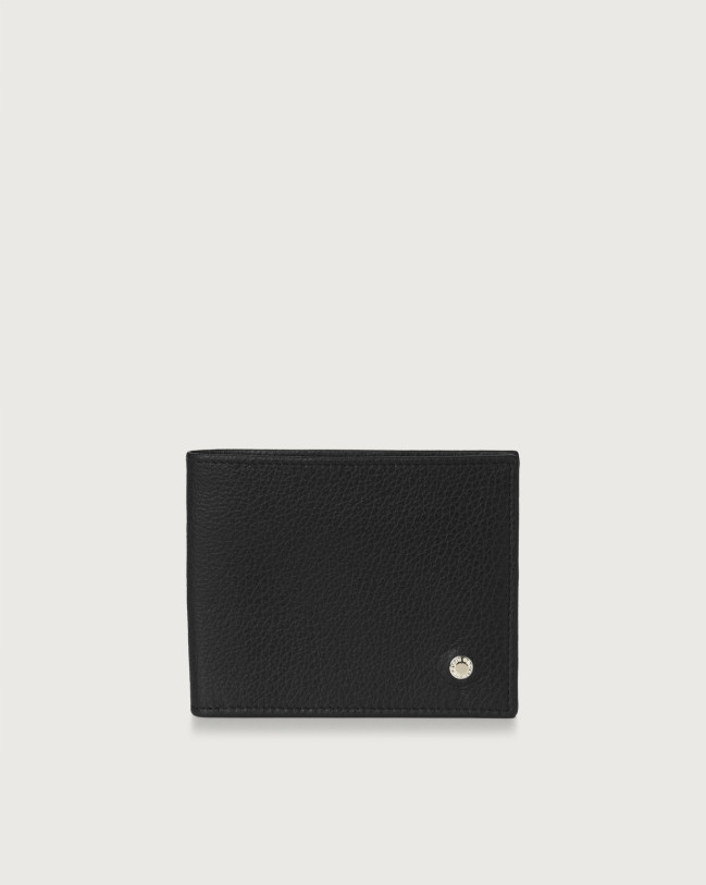 Orciani Micron leather wallet with RFID protection Leather Black