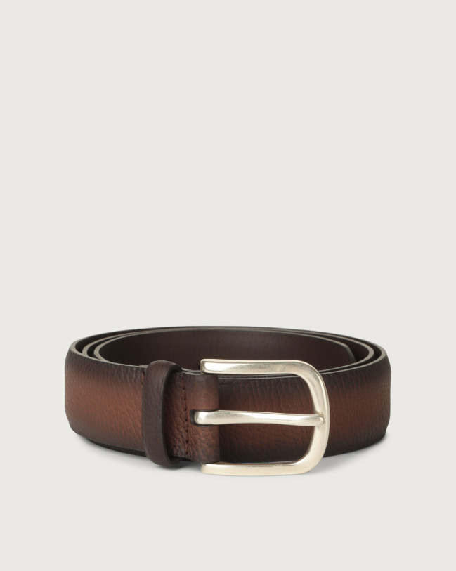 Orciani Micron Deep leather belt Leather Burnt