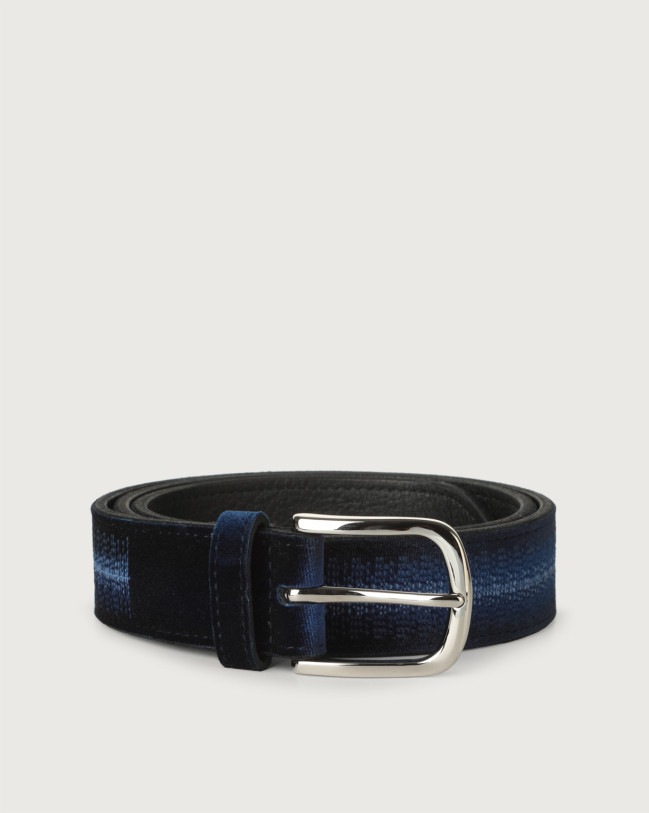 Velvet Led velvet and leather belt Blue 