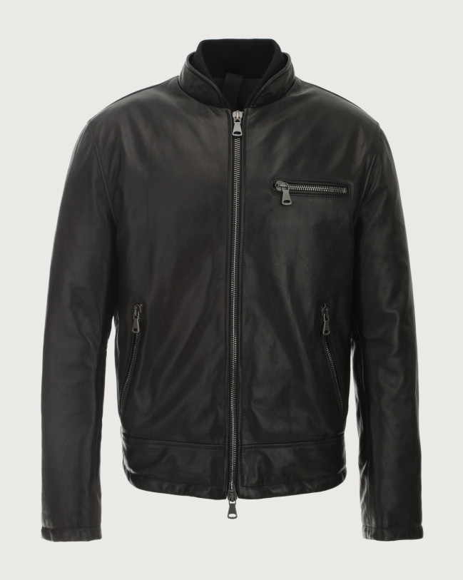 Orciani Nappa leather jacket Leather Black