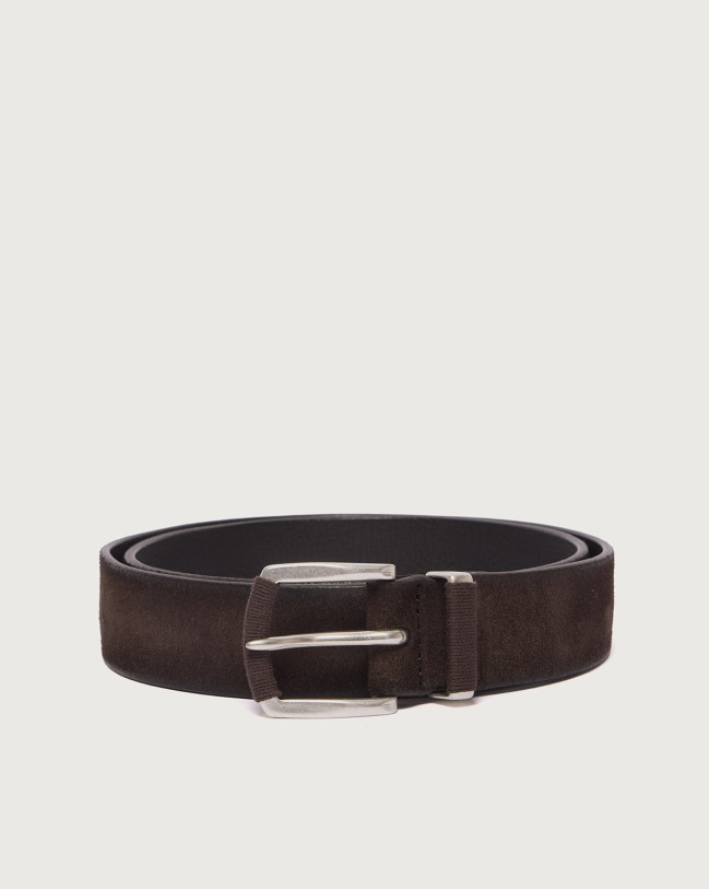 Orciani Hunting suede leather belt 3,5 cm Suede leather Chocolate