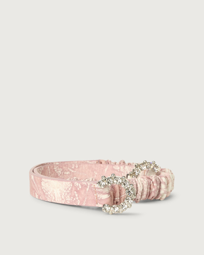 Orciani Caleido thin jewel leather belt Leather Pink