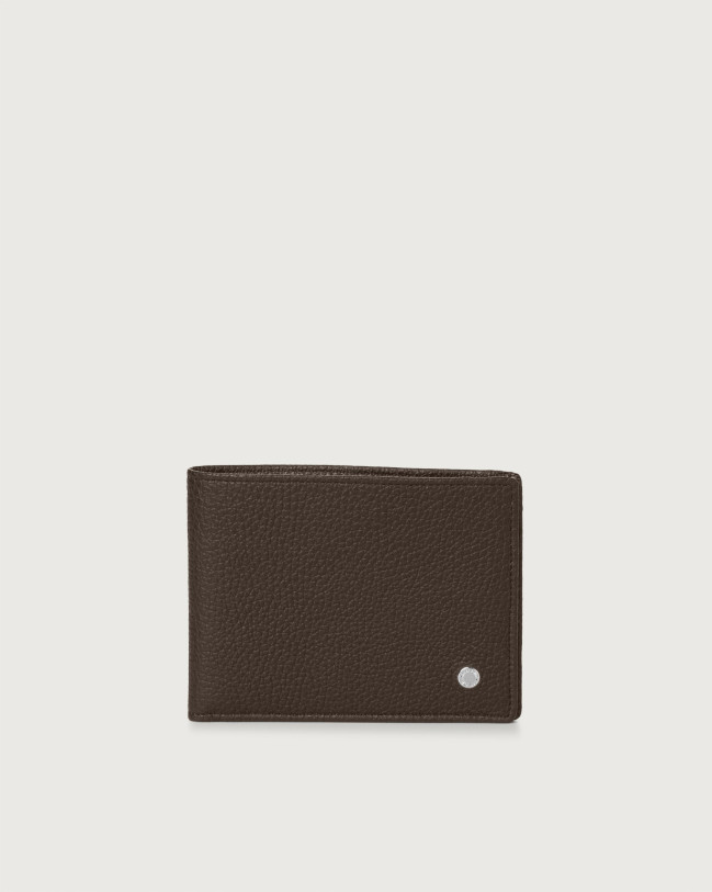 Orciani Micron leather wallet with RFID protection Leather Ebony