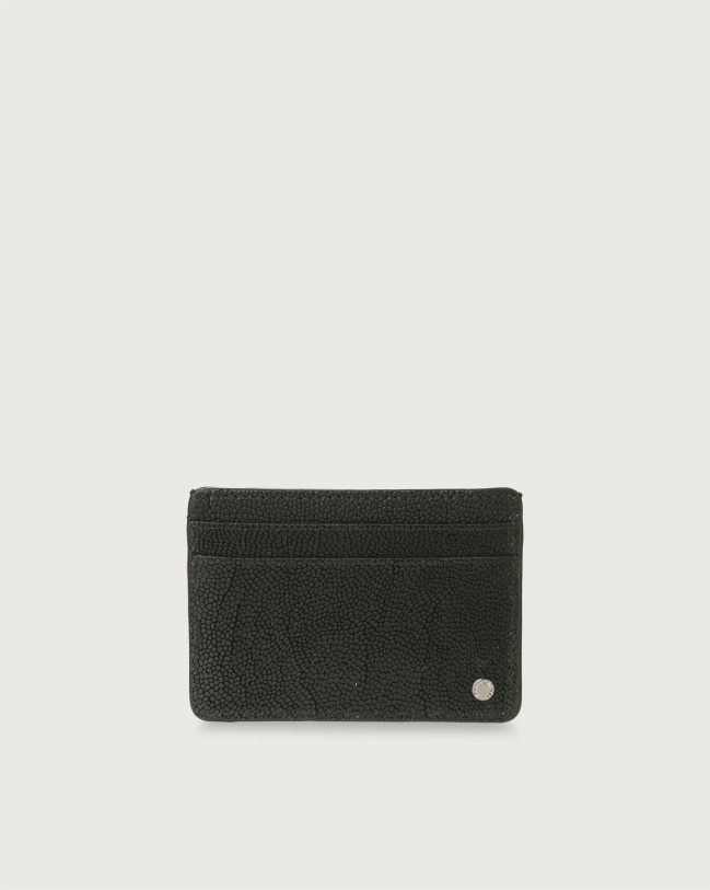 Orciani Frog leather card holder Black