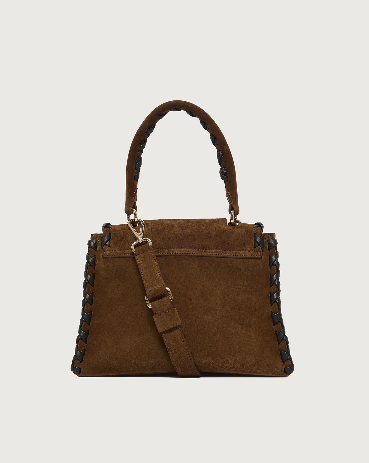 ORCIANI | Sveva Peach Cross Small suede leather handbag with strap