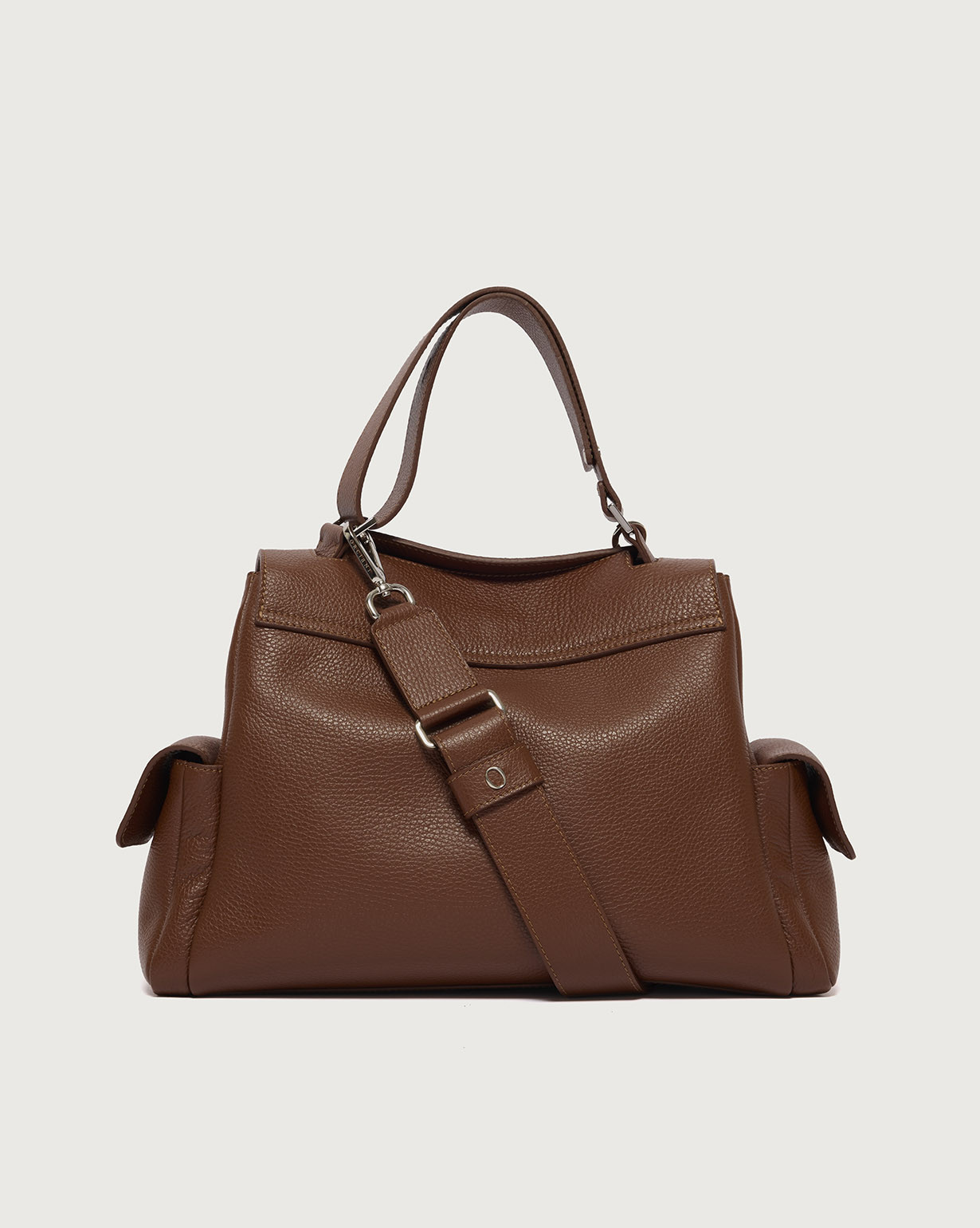 ORCIANI | Sveva Sense Cargo Midi leather shoulder bag with strap