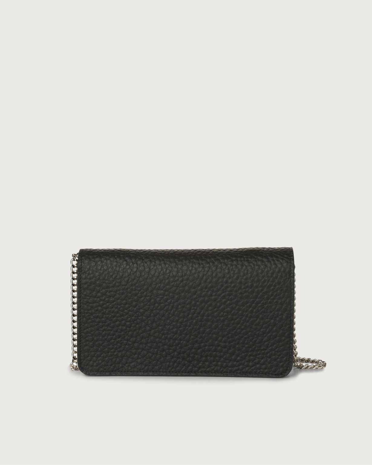 ORCIANI Soft leather pochette with RFID. color Black