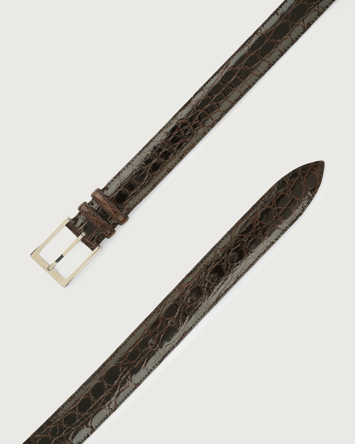 ORCIANI | Cocco Fianco Lucido classic crocodile leather belt 