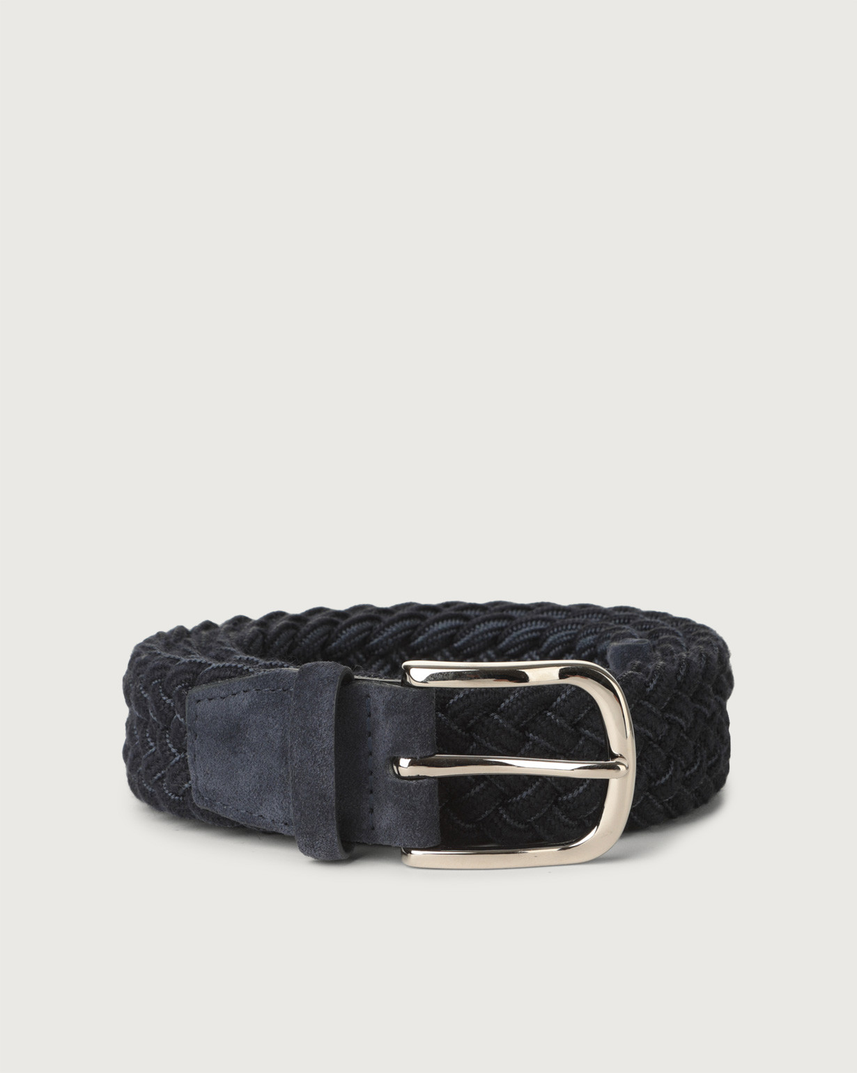 ORCIANI Ribbon braided wool stretch belt Blue Shop online