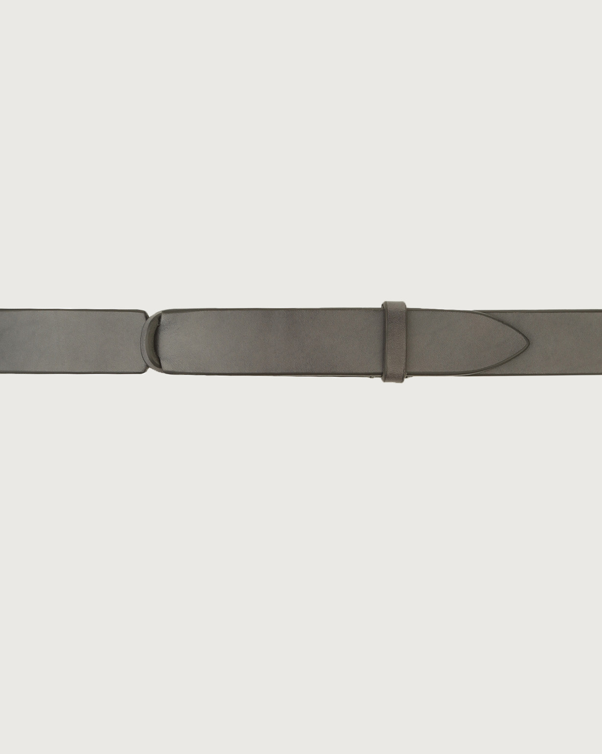 ORCIANI | Bull Leather and fabric Nobuckle belt. color Grey