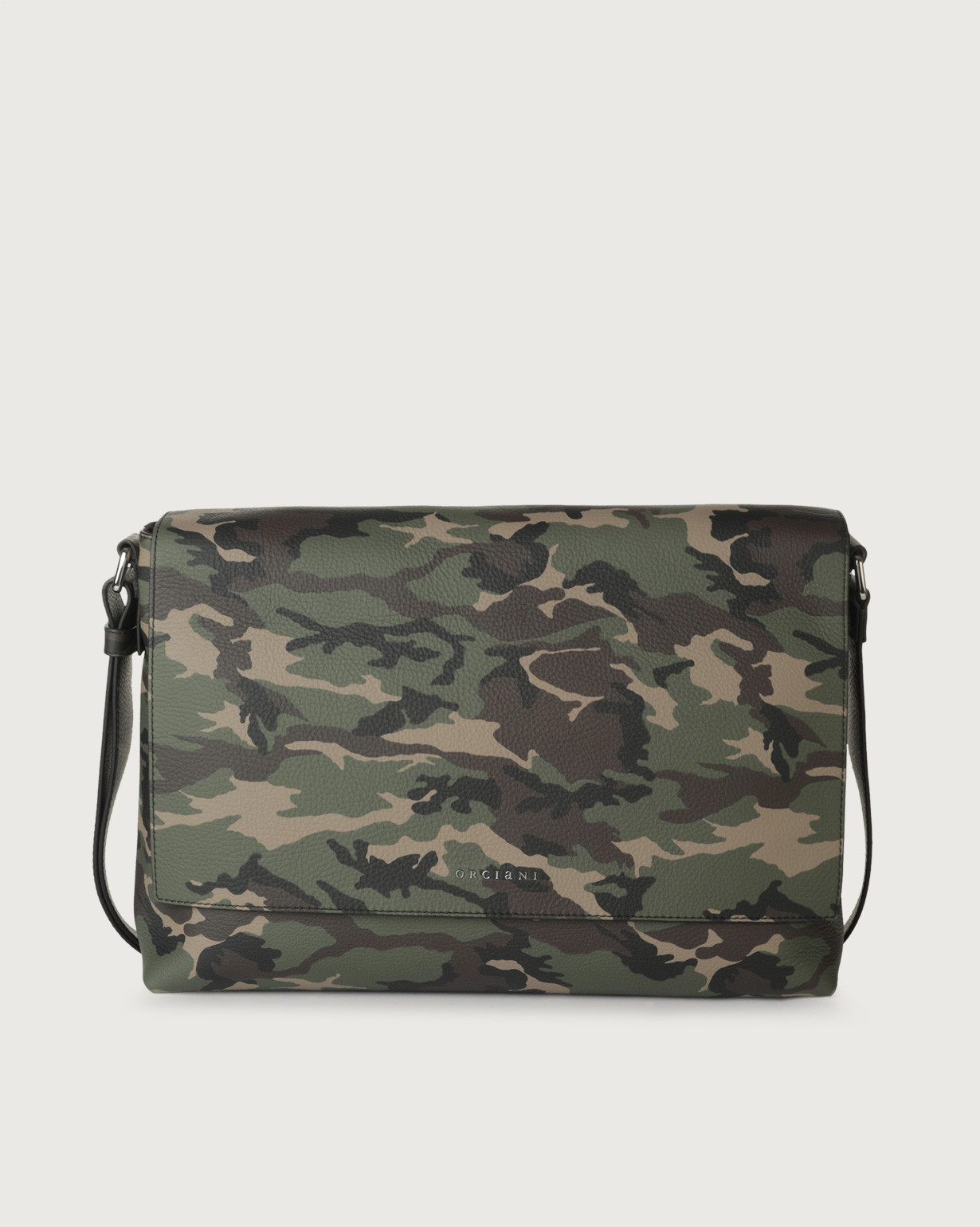 ORCIANI Camouflage leather messenger bag. color Unique