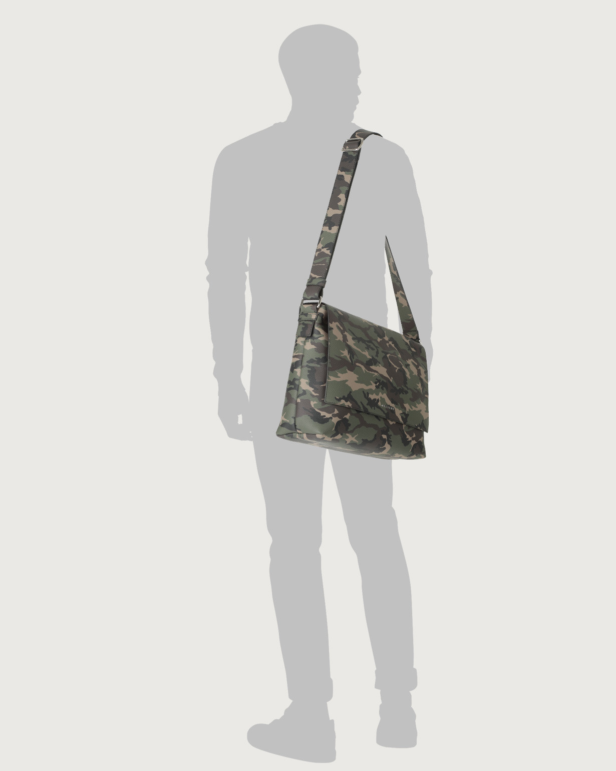 ORCIANI Camouflage leather messenger bag. color Unique