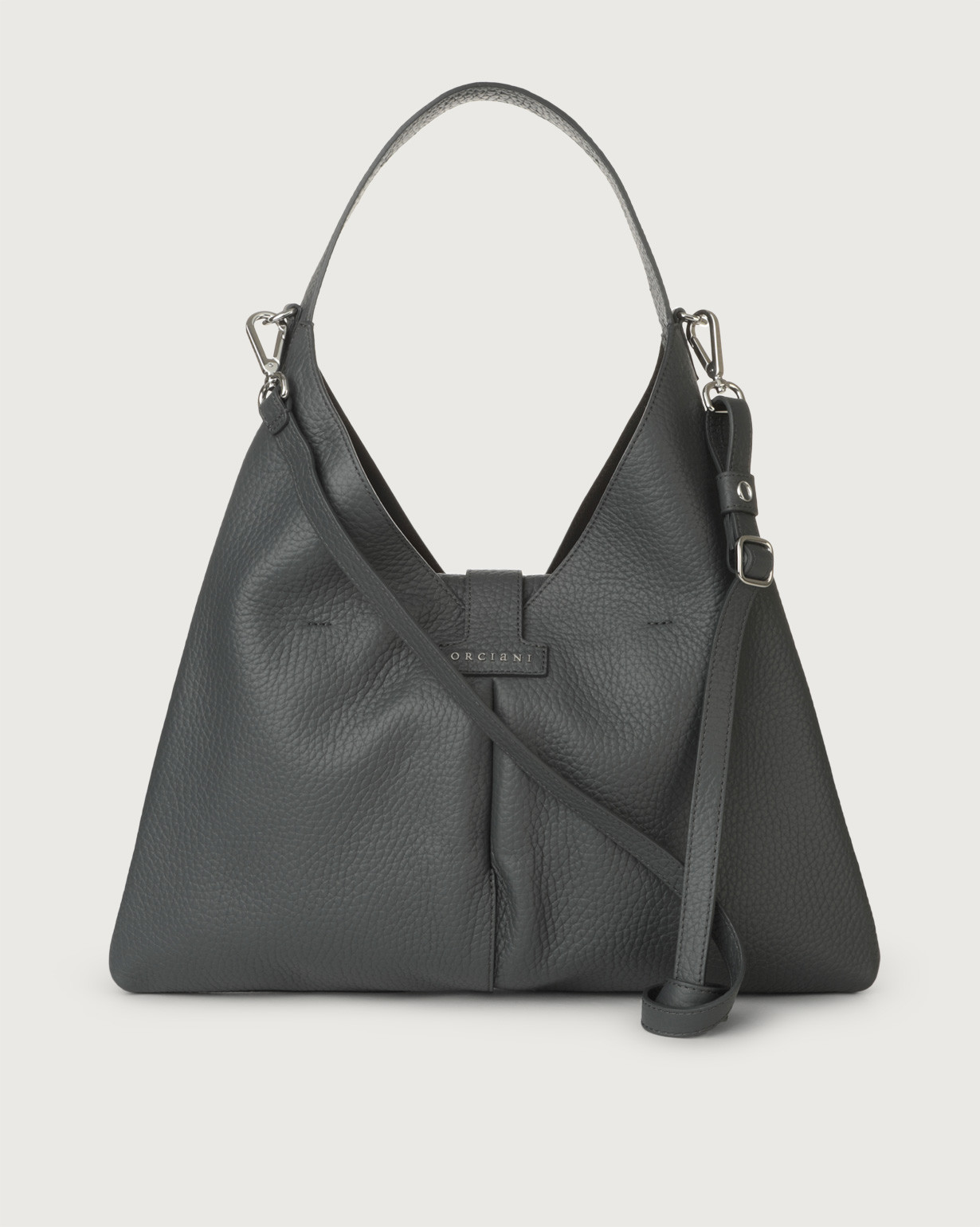 Grey soft leather handbags shop