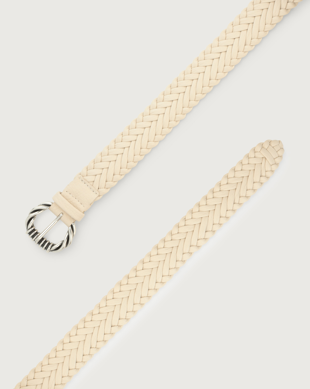 ORCIANI | Sense braided leather belt. color Off-White