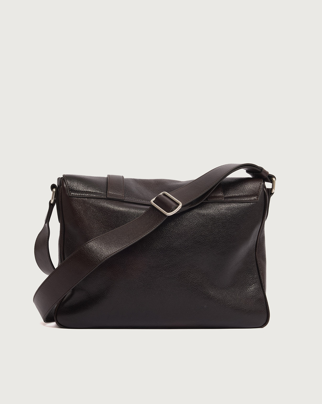 ORCIANI | Jones Lagoon Midi leather messenger bag. color Dark brown