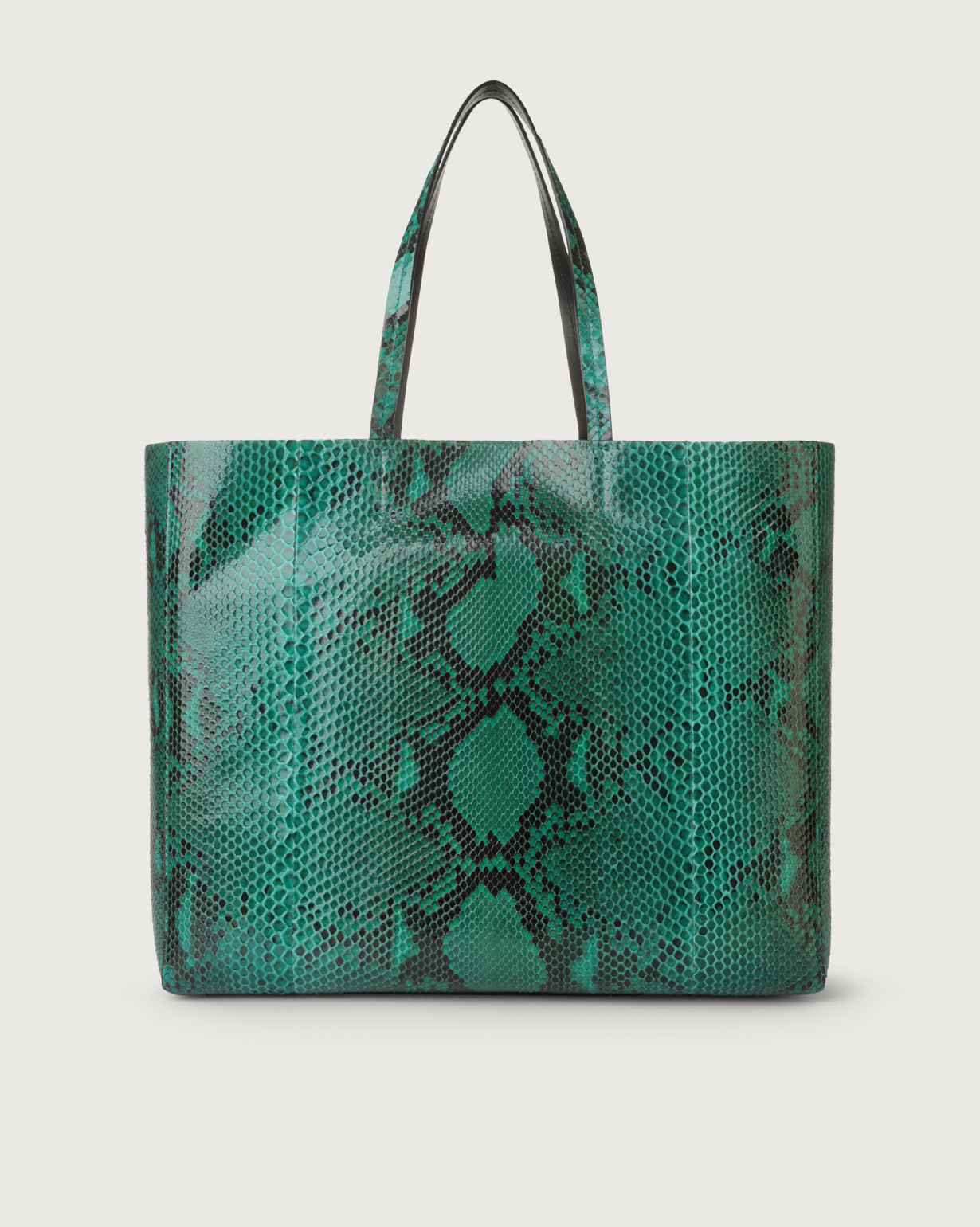 ORCIANI | Le Sac Diamond python leather tote bag. color Emerald green