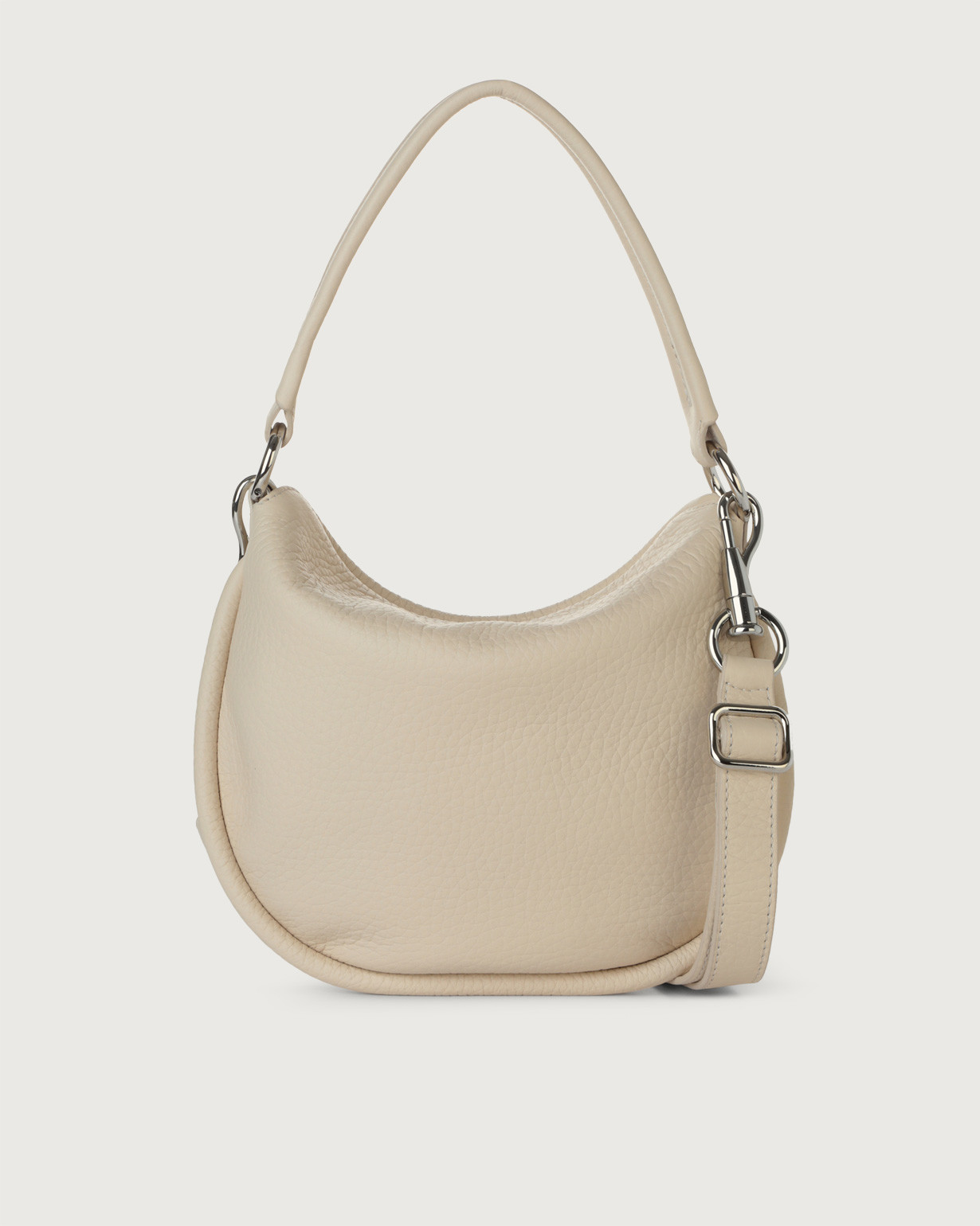 ORCIANI Ping Soft leather shoulder bag with strap. color Ivory