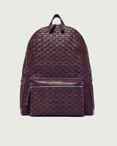 Laio Chevrette Woven leather backpack