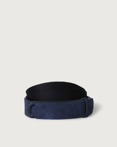 Suede and fabric Suede Nobuckle belt