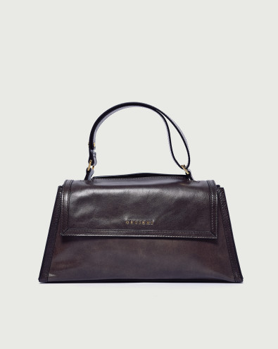 Sveva Notturno Oro Longuette leather handbag with strap