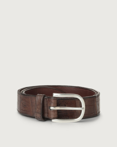 Cocco Coda Color classic crocodile leather belt