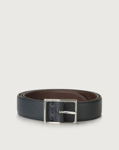 Dollaro Saffiano leather belt 3 cm