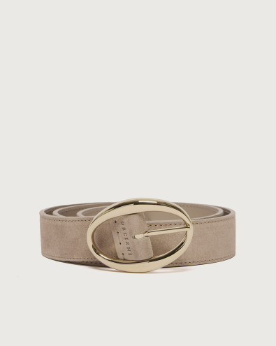 Peach Double suede leather belt 3 cm