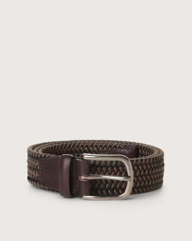 Range Elast stretch cotton and leather belt