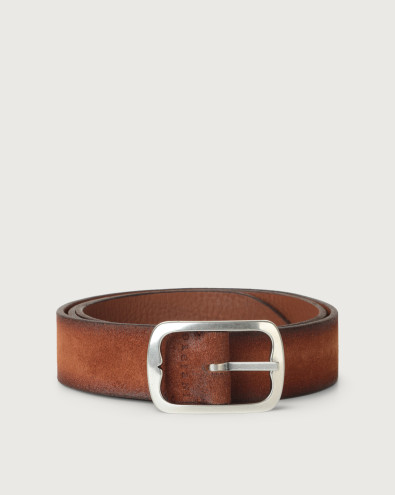 Hunting Double reversible suede leather belt 3,5 cm
