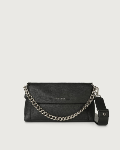 Missy Longuette Soft smooth calf leather shoulder and crossbody bag with chain
