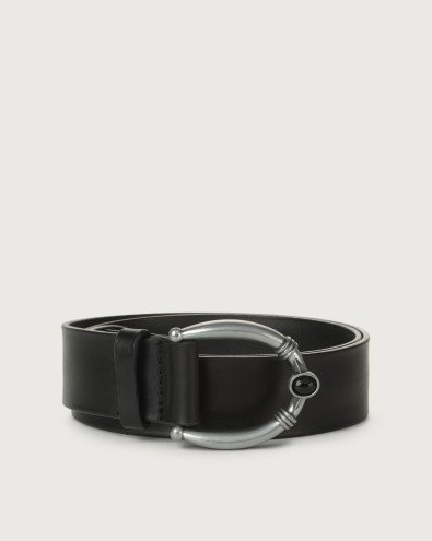 Bull Soft leather belt, tone on tone stone on buckle 3,5