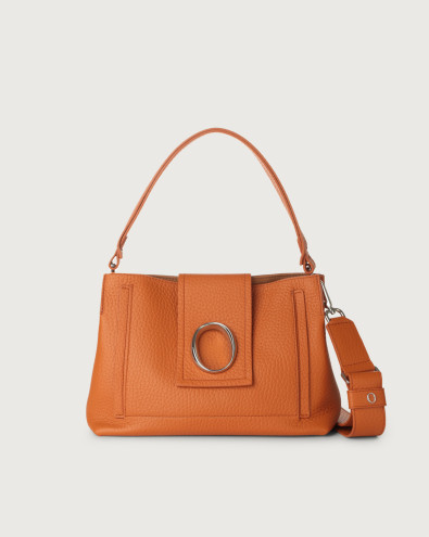 Lia Soft midi leather shoulder bag with strap