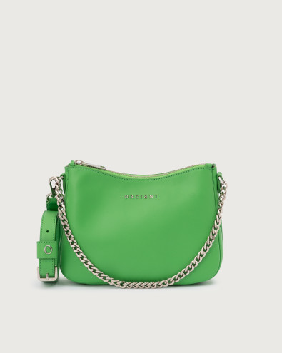 ORCIANI | Venus Nappa Midi leather shoulder bag. color olive