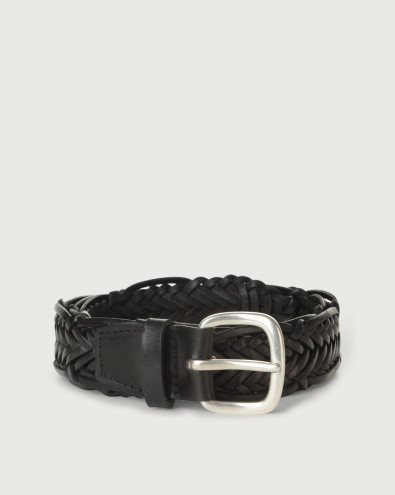 Masculine braided leather belt