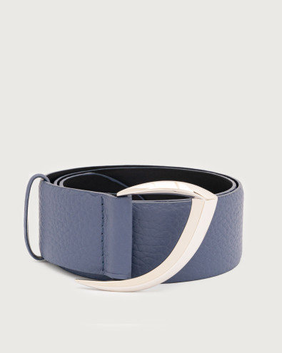 Soft grained leather belt 5 cm