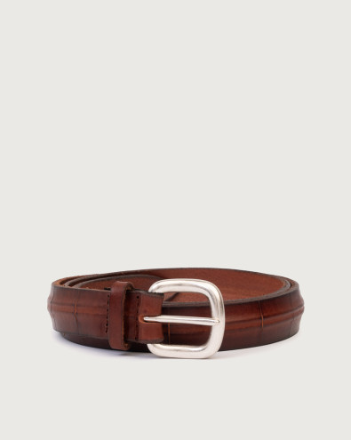 Bull Soft engraved leather belt 2,5 cm