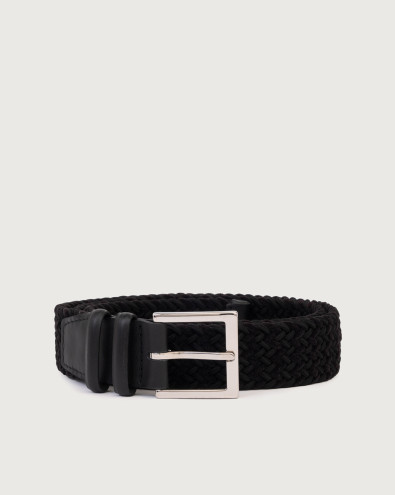 Velvet Elast stretch velvet and leather belt 3,5 cm
