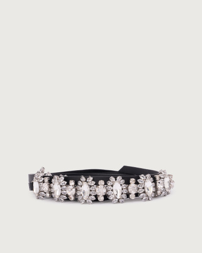 Nappa A tied jewel leather belt