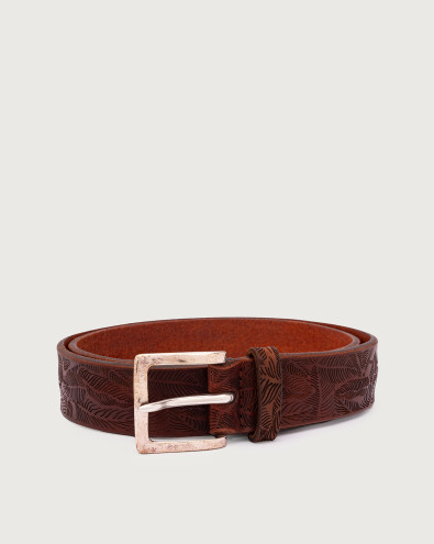Bull Soft engraved leather belt 3,5 cm