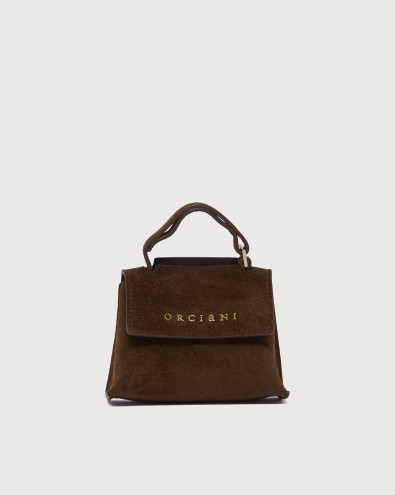 Mini Sveva Peach suede leather bag charm