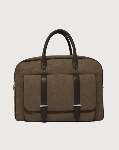 Jones Safari canvas and leather duffle bag