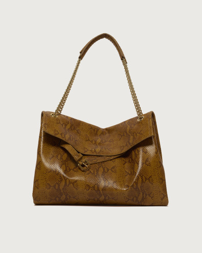 Venus Exotic Midi pyhton effect leather shoulder bag
