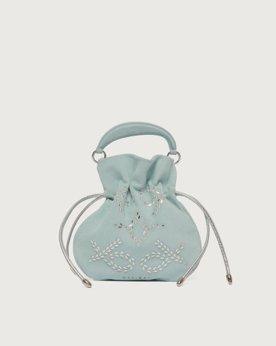 Juice Peach Gem suede leather mini bag 