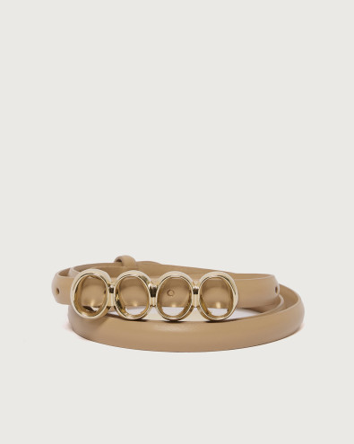Multi Iconic O Alba leather belt 1 cm