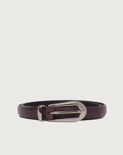 Basic Round Longuette Exotic leather belt 2 cm