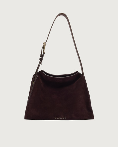 Trinity Peach Oro Small suede shoulder bag