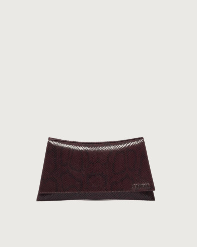 The Room Exotic python effect leather clutch bag