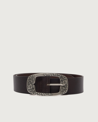 Baroque Lagoon leather belt 4 cm D10541