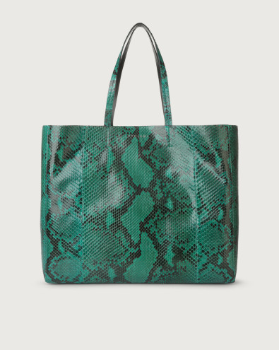 Le Sac Diamond python leather tote bag