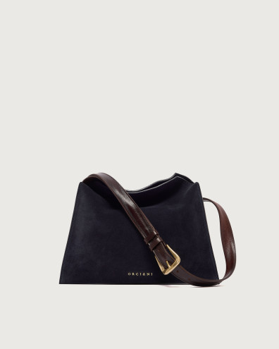 Trinity Peach Oro Small suede shoulder bag